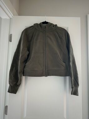 lululemon athletica scuba Olive Green Full-Zip Hooded Sweatshirt